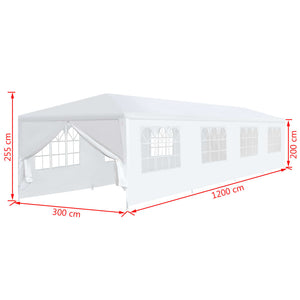 Gazebo da Giardino 3x12 m Bianco 91429