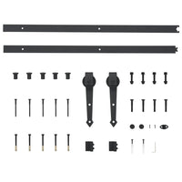 Kit di Binari per Porte Scorrevoli 183 cm Acciaio Nero 142827