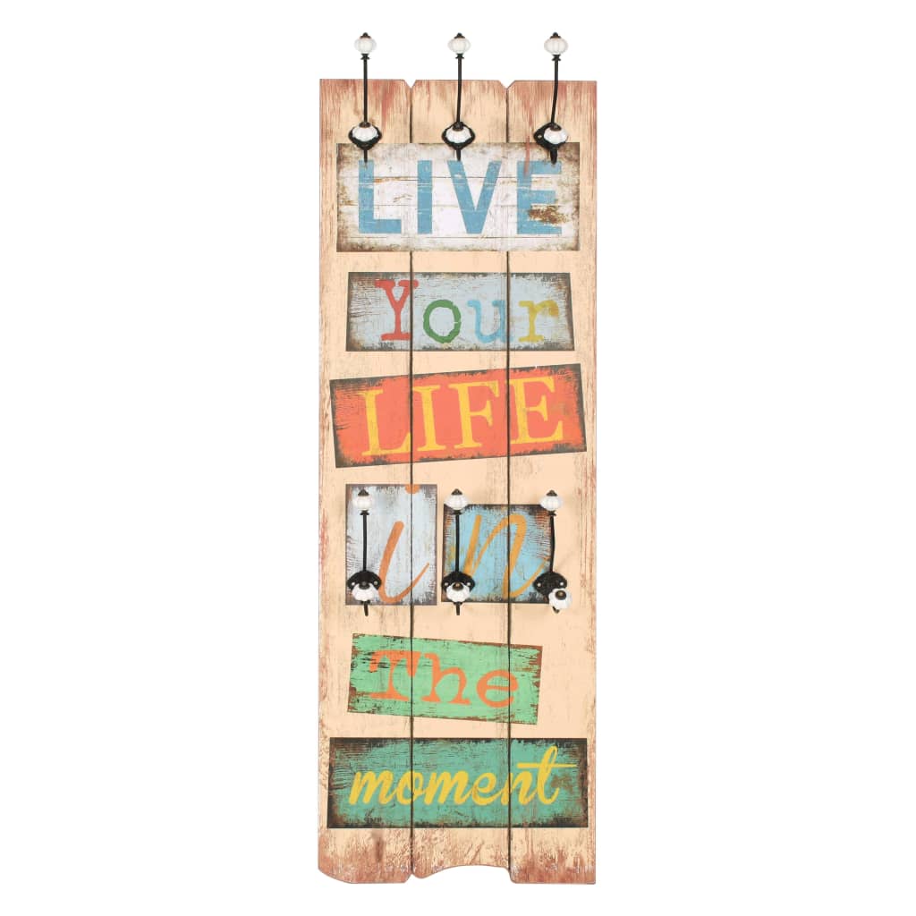 Appendiabiti da Parete con 6 Ganci LIVE LIFE 120x40 cm  cod mxl 55035