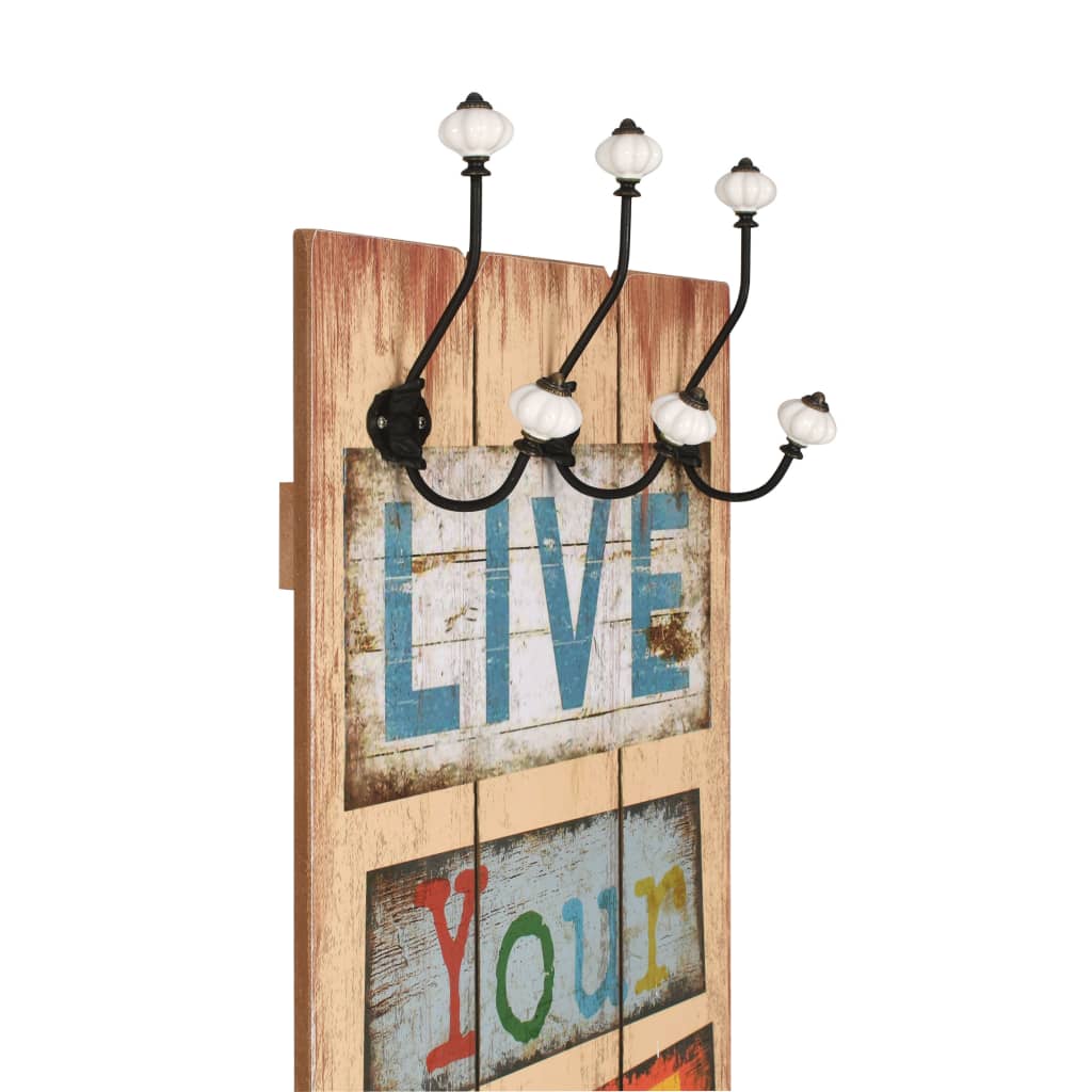 Appendiabiti da Parete con 6 Ganci LIVE LIFE 120x40 cm  cod mxl 55035