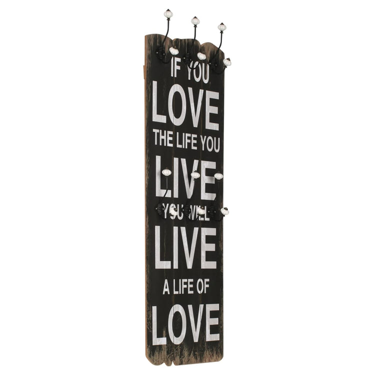 Appendiabiti da Parete con 6 Ganci LOVE LIVE 120x40 cm 245853