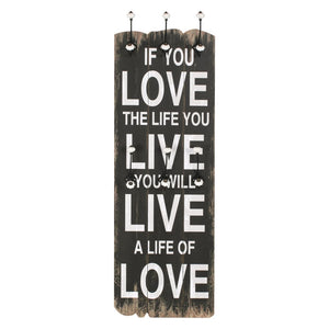 Appendiabiti da Parete con 6 Ganci LOVE LIVE 120x40 cm 245853