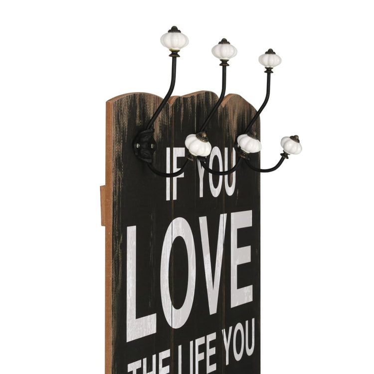 Appendiabiti da Parete con 6 Ganci LOVE LIVE 120x40 cm 245853