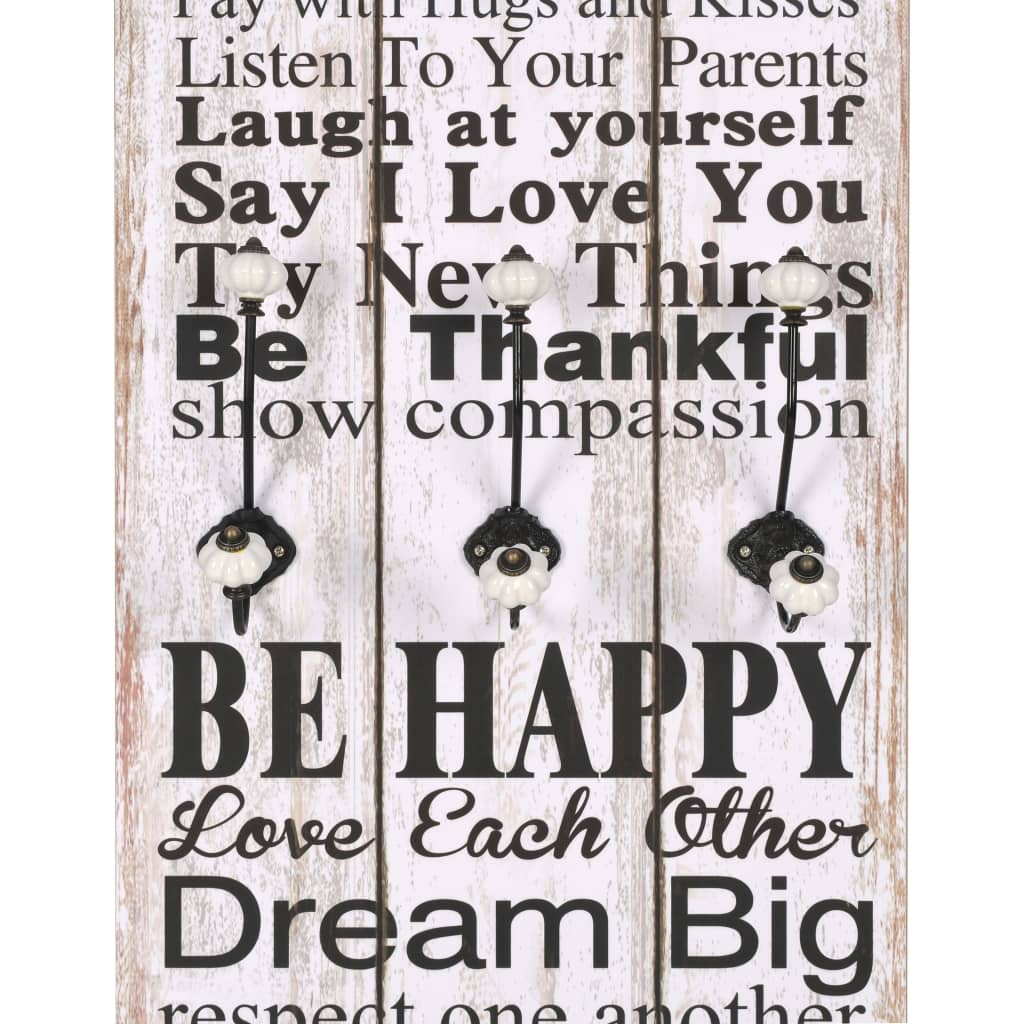 Appendiabiti da Parete con 6 Ganci FAMILY RULES 120x40 cm  cod mxl 69112