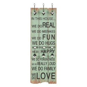 Appendiabiti da Parete con 6 Ganci HAPPY LOVE 120x40 cm 245855