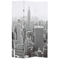 Paravento Pieghevole 120x170 cm Stampa New York Bianco e Nero 245857