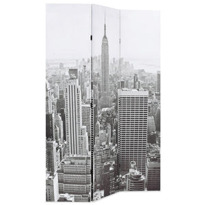 Paravento Pieghevole 120x170 cm Stampa New York Bianco e Nero 245857