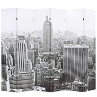 Paravento Pieghevole 228x170 cm Stampa New York Bianco e Nero 245860