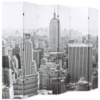 Paravento Pieghevole 228x170 cm Stampa New York Bianco e Nero 245860