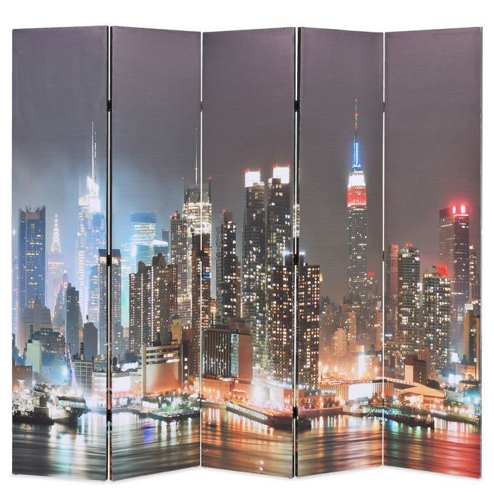 Paravento Pieghevole 200x170 cm Stampa New York di Notte 245863