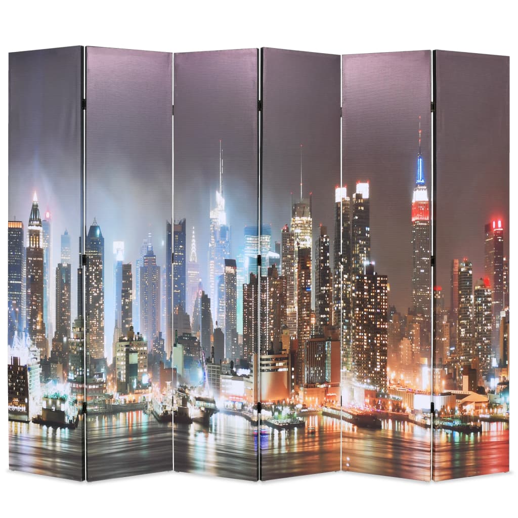 Paravento Pieghevole 228x170 cm Stampa New York di Notte 245864