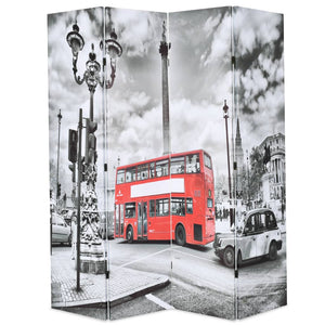 Paravento Pieghevole 160x170 cm Stampa Bus Londra Bianco e Nero cod mxl 66357