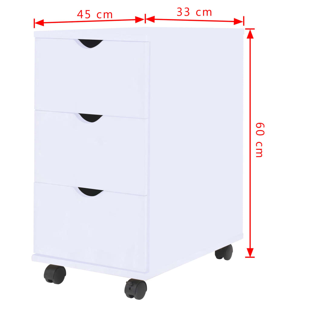 Cassettiera 33x45x60 cm Bianco cod mxl 43277