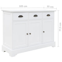 Credenza con 3 Ante in MDF e Legno di Pino 105x35x77,5 cm cod mxl 9744