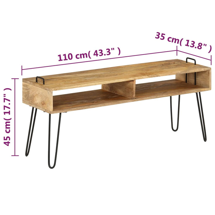 Mobile Porta TV in Legno Massello di Mango 110x35x45 cm 246021