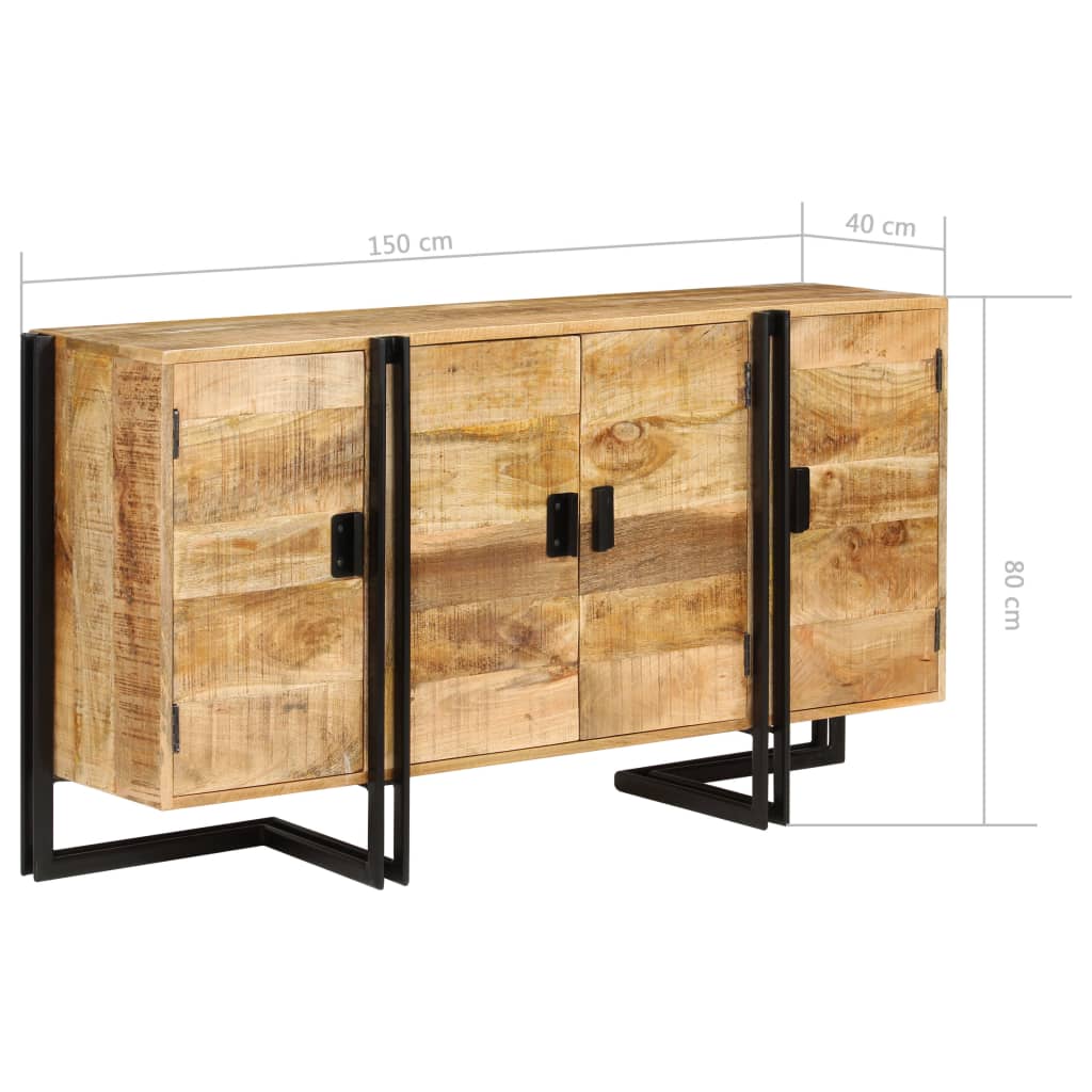 Credenza in Legno Massello di Mango 150x40x80 cm