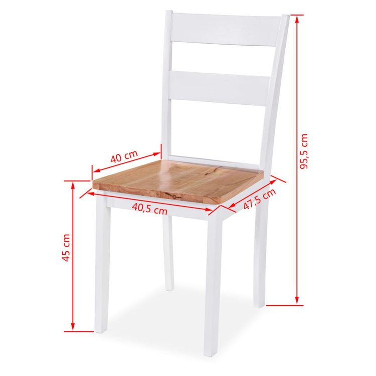 Sedie da Pranzo 6 pz Bianche in Legno Massello di Hevea cod mxl 7704