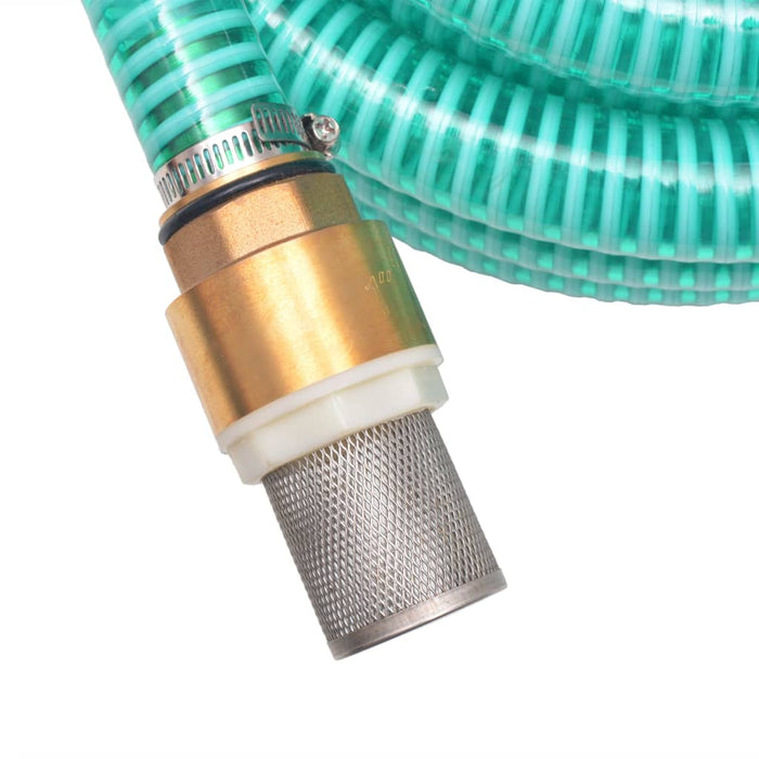 Tubo di Aspirazione con Connettori in Ottone 7 m 25 mm Verde 142885