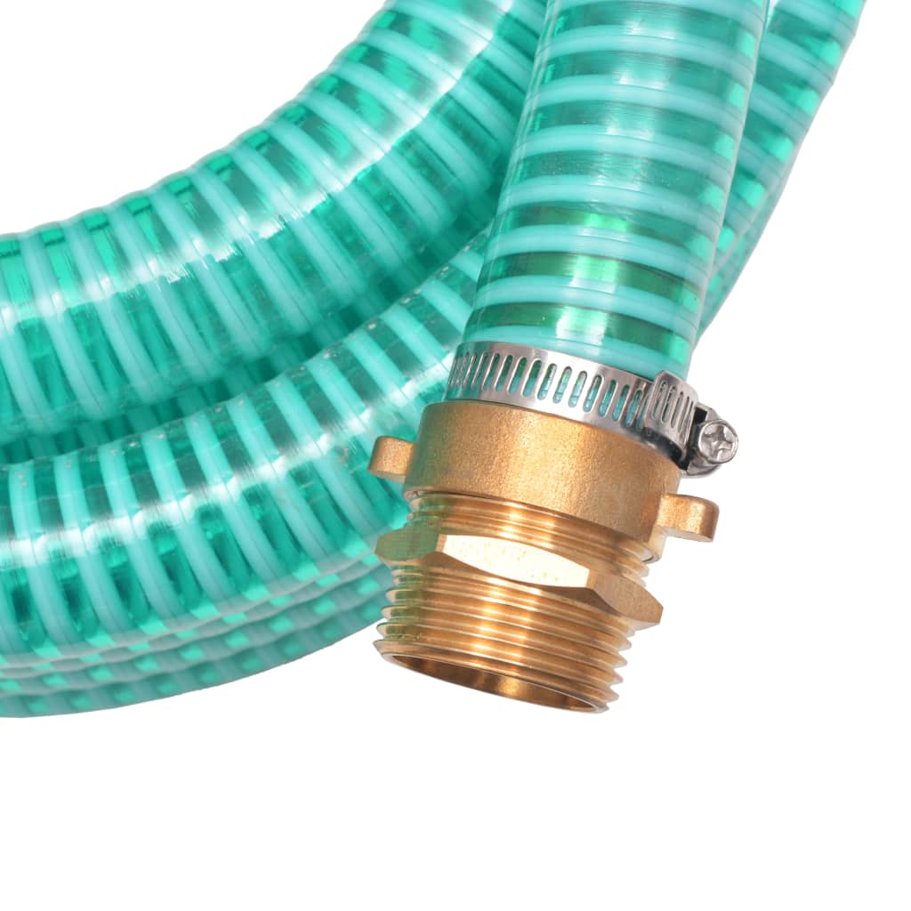 Tubo di Aspirazione con Connettori in Ottone 7 m 25 mm Verde 142885