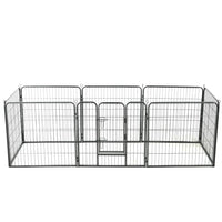 Box per Cani con 8 Pannelli in Acciaio 80x80 cm Nero cod mxl 51227