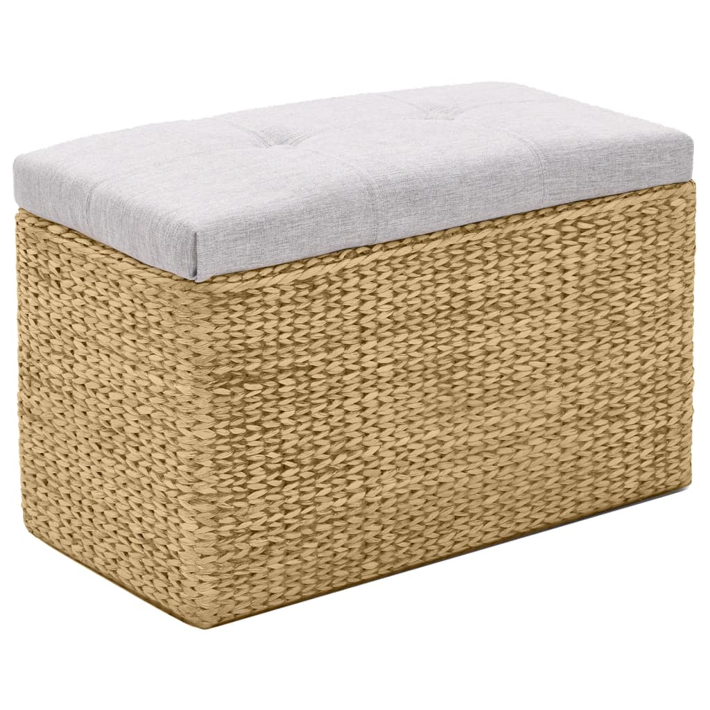 Panca e 2 Pouf in Giunco Grigio cod mxl 43297