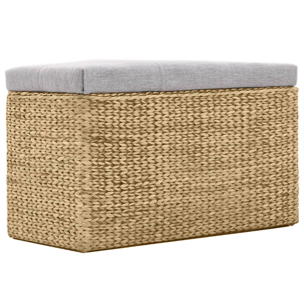 Panca e 2 Pouf in Giunco Grigio cod mxl 43297