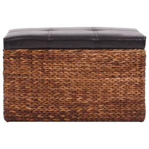 Panca e 2 Pouf in Giunco Marrone e Nero cod mxl 49749