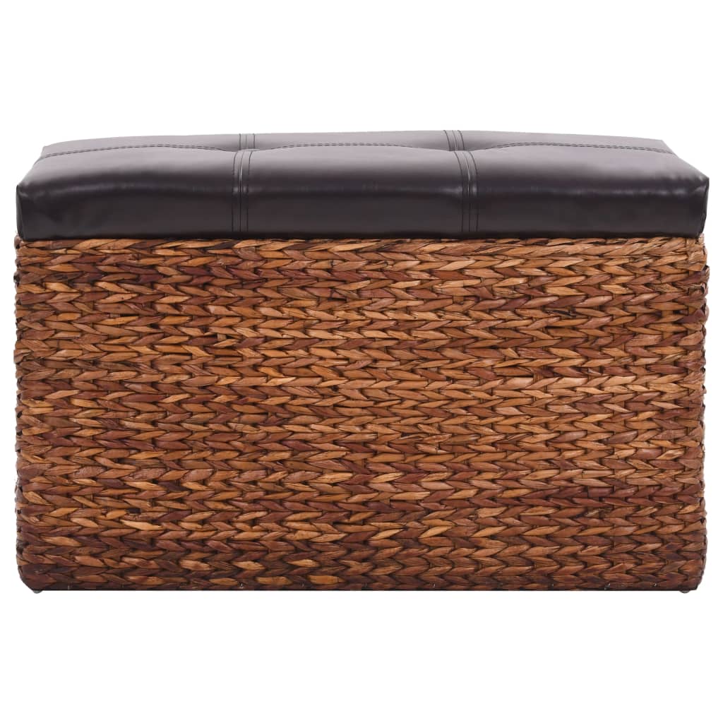 Panca e 2 Pouf in Giunco Marrone e Nero 246106