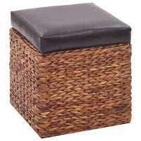 Panca e 2 Pouf in Giunco Marrone e Nero cod mxl 49749