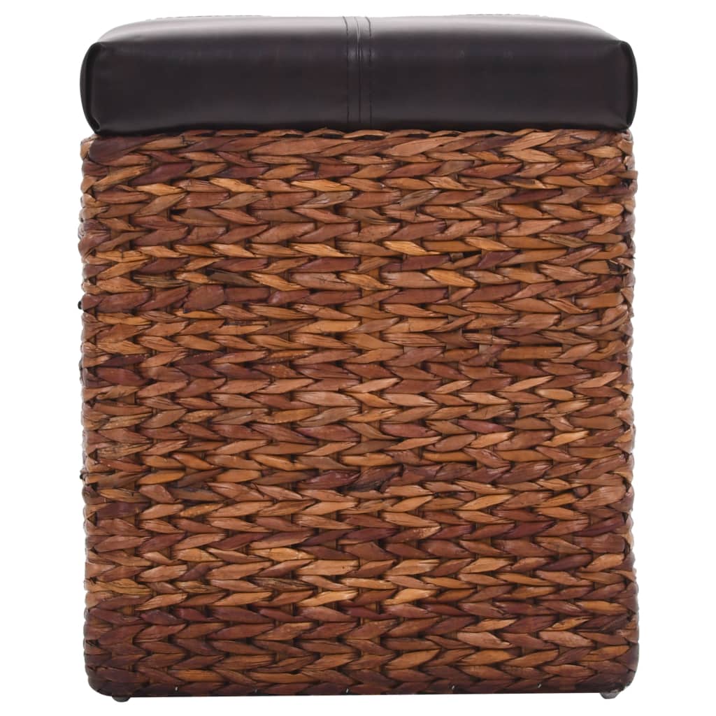 Panca e 2 Pouf in Giunco Marrone e Nero cod mxl 49749