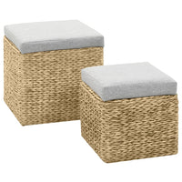 Set Pouf 2 pz in Giunco Grigio  cod mxl 58107