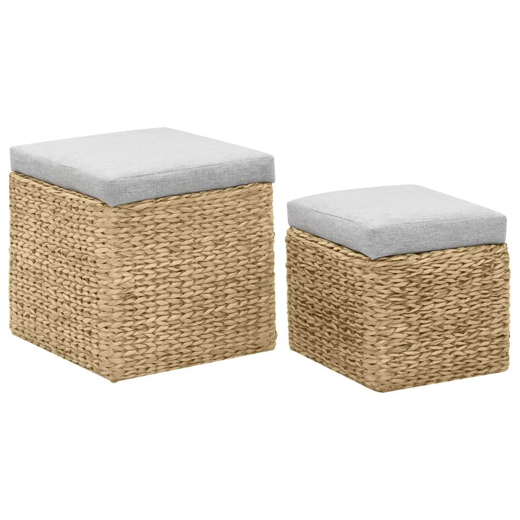 Set Pouf 2 pz in Giunco Grigio  cod mxl 58107