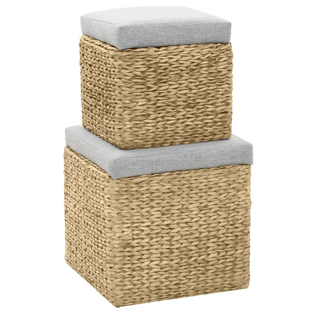 Set Pouf 2 pz in Giunco Grigio  cod mxl 58107