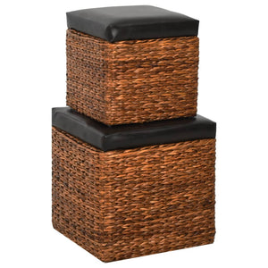 Set Pouf 2 pz in Giunco Marrone 246110