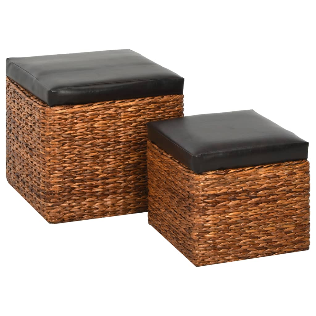 Set Pouf 2 pz in Giunco Marrone 246110