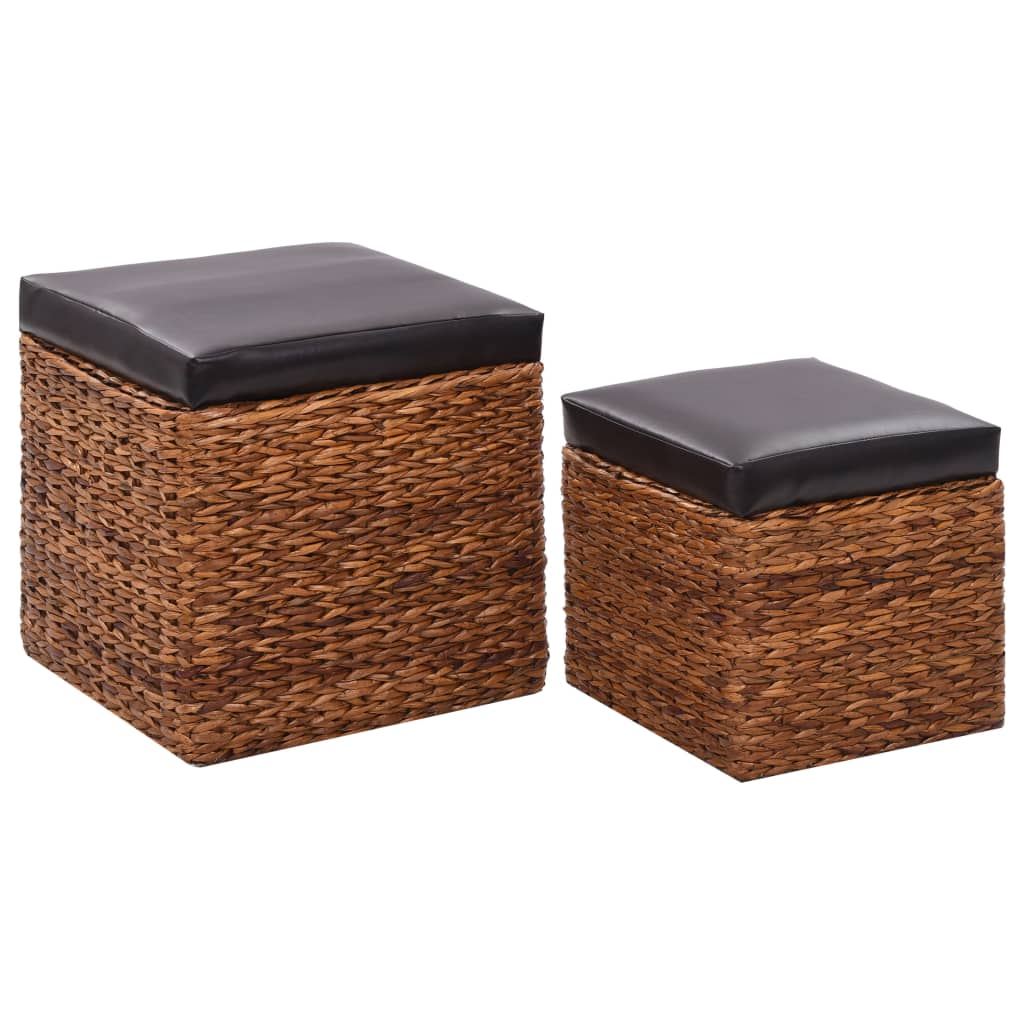 Set Pouf 2 pz in Giunco Marrone 246110