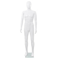 Manichino Uomo Figura Intera Base in Vetro 185 cm Bianco Lucido  cod mxl 71588