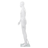 Manichino Uomo Figura Intera Base in Vetro 185 cm Bianco Lucido  cod mxl 71588