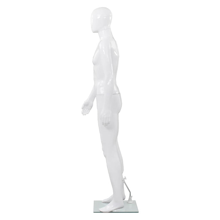 Manichino Uomo Figura Intera Base in Vetro 185 cm Bianco Lucido  cod mxl 71588