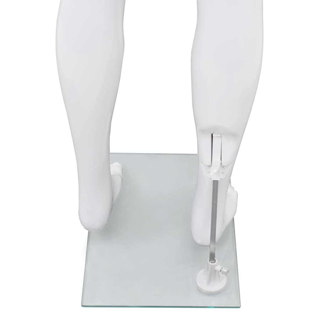 Manichino Uomo Figura Intera Base in Vetro 185 cm Bianco Lucido  cod mxl 71588