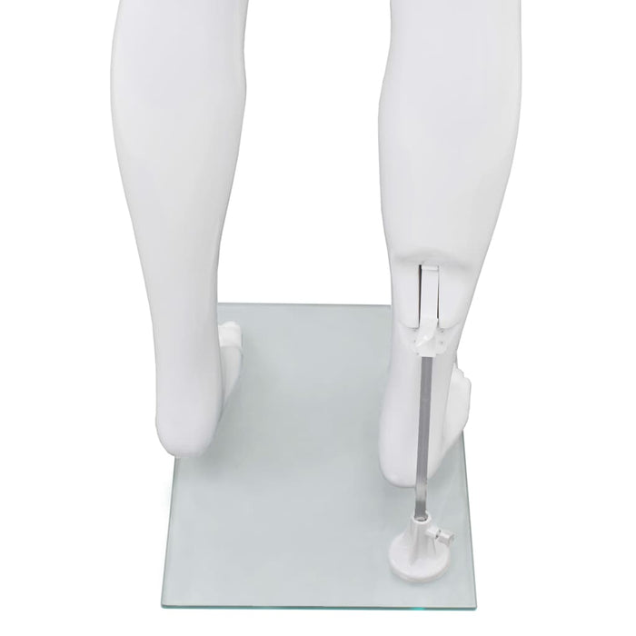 Manichino Uomo Figura Intera Base in Vetro 185 cm Bianco Lucido  cod mxl 71588