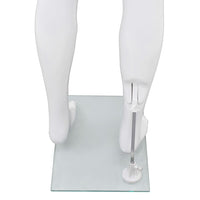 Manichino Uomo Figura Intera Base in Vetro 185 cm Bianco Lucido