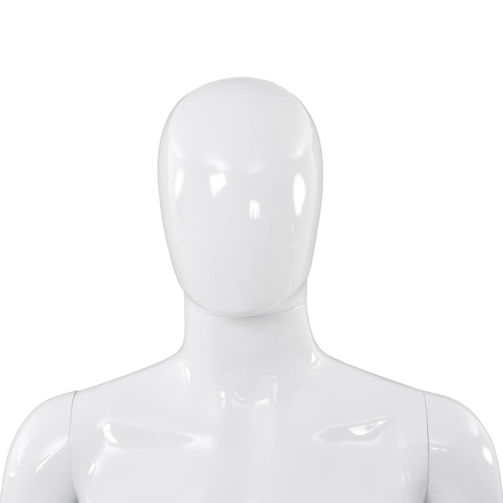 Manichino Uomo Figura Intera Base in Vetro 185 cm Bianco Lucido  cod mxl 71588