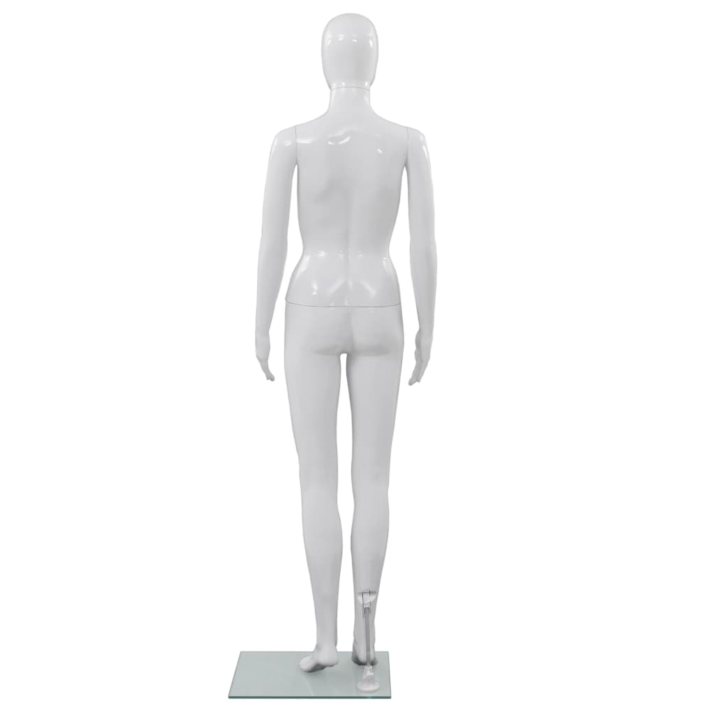 Manichino Donna Figura Intera Base in Vetro 175cm Bianco Lucido 142928