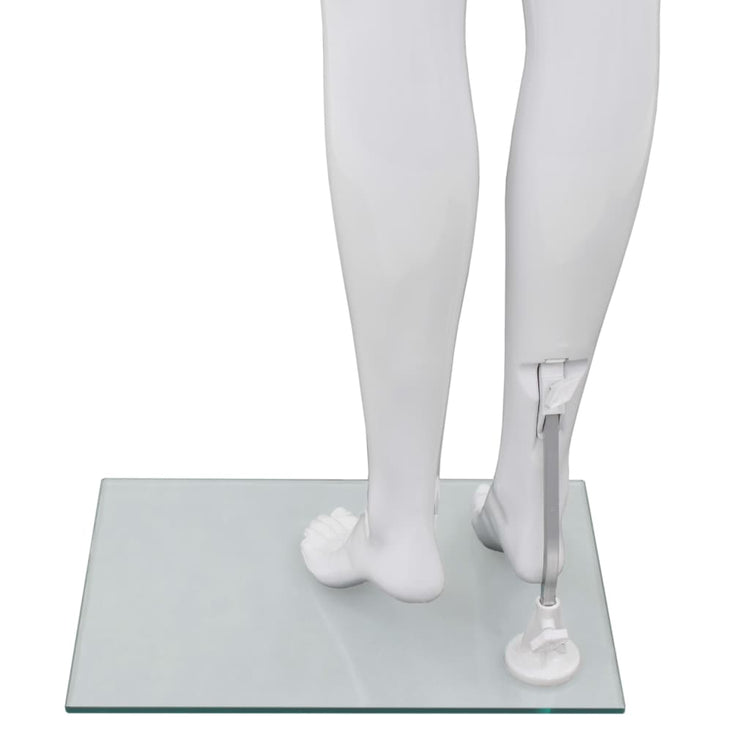 Manichino Donna Figura Intera Base in Vetro 175cm Bianco Lucido 142928