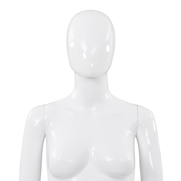 Manichino Donna Figura Intera Base in Vetro 175cm Bianco Lucido 142928