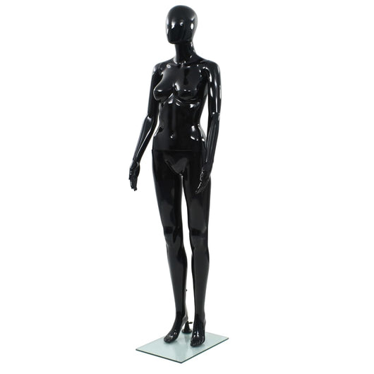 Manichino Donna Figura Intera Base in Vetro 175 cm Nero Lucido  cod mxl 78008