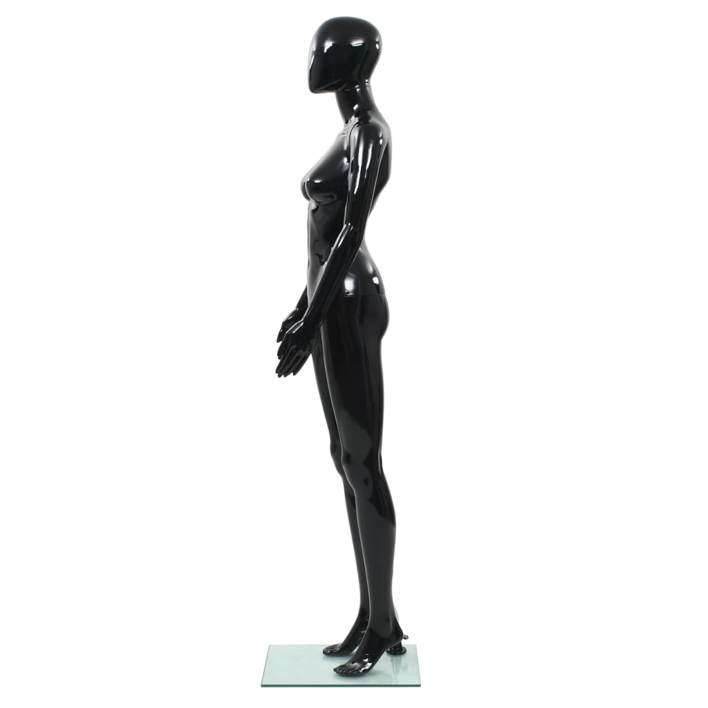 Manichino Donna Figura Intera Base in Vetro 175 cm Nero Lucido  cod mxl 78008