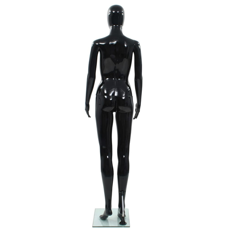 Manichino Donna Figura Intera Base in Vetro 175 cm Nero Lucido  cod mxl 78008