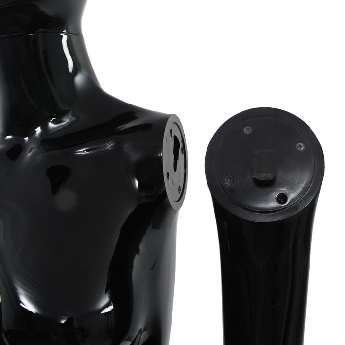 Manichino Donna Figura Intera Base in Vetro 175 cm Nero Lucido